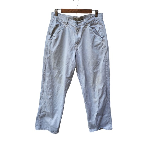 Vintage Silvertab Levis Khaki Pants Baggy Loose Fit Mens Wide Leg Y2K NOTE - Picture 1 of 13